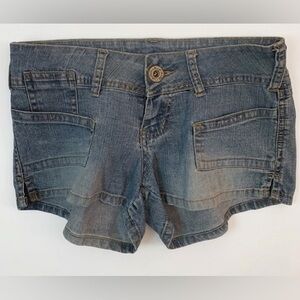 Angels Women's Faded Blue Denim Shorts